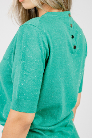 Bluza tricotata verde cu fir stralucitor [1]
