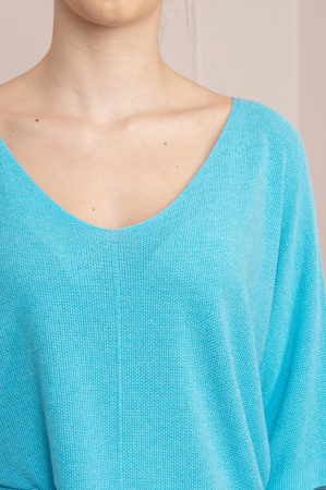 Bluza turcoaz cu maneci liliac [1]