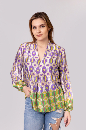 Bluza vaporoasa cu imprimeu mov [0]