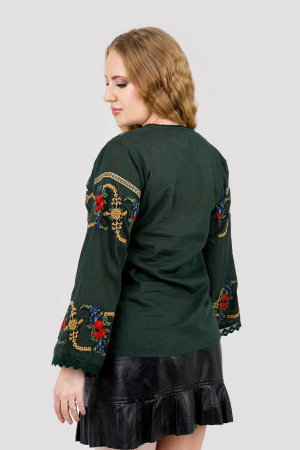 Bluza verde cu motiv floral multicolor Afrodita 04 [2]