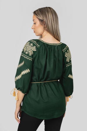 Bluza verde cu motiv geometric auriu Maia 02 [2]