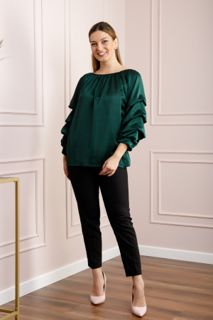 Bluza verde eleganta cu maneci bufante [3]