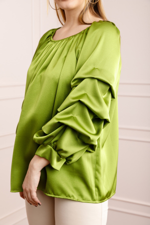 Bluza verde fistic eleganta cu maneci bufante [1]