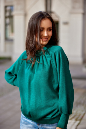 Bluza verde oversized cu maneci raglan [1]