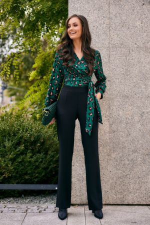 Bluza verde petrecuta cu animal print [3]