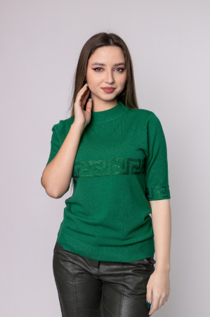 Bluza verde tricotata cu maneca scurta [0]