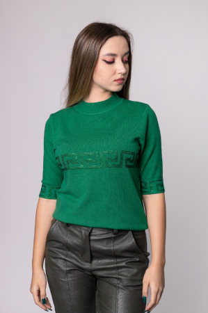 Bluza verde tricotata cu maneca scurta [2]