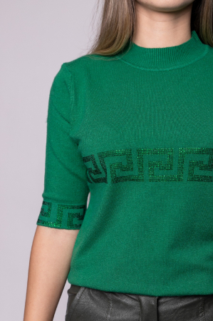 Bluza verde tricotata cu maneca scurta [1]