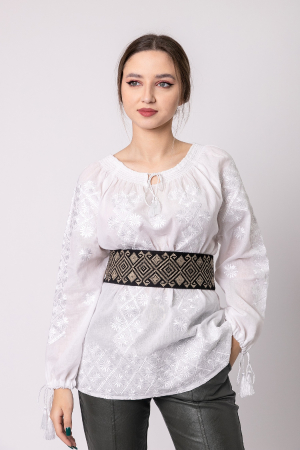 Brau traditional negru cu motiv geometric auriu Dora [1]