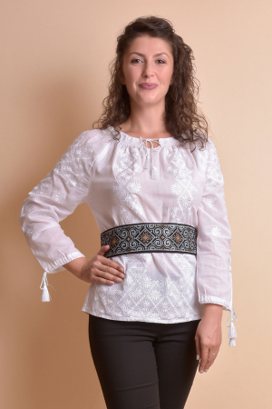 Brau traditional negru cu motiv geometric multicolor Cristina [2]