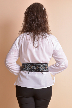 Brau traditional negru cu motiv geometric multicolor Cristina [6]