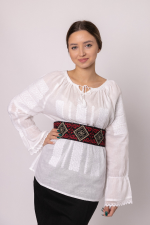 Brau traditional negru cu motiv geometric multicolor Darina [1]