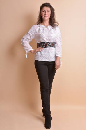 Brau traditional negru cu motiv geometric multicolor Iulia [3]