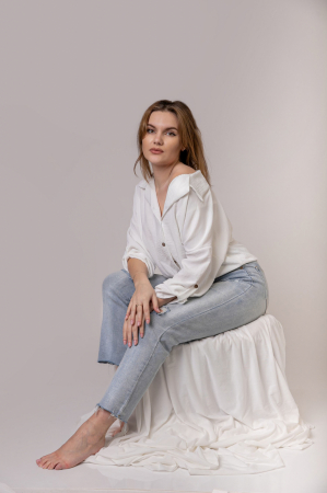 Camasa alba cu nod in talie [4]