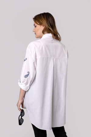 Camasa alba oversized cu nasturi ascunsi [3]