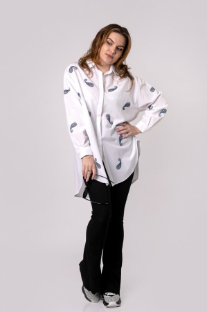 Camasa alba oversized cu nasturi ascunsi [2]