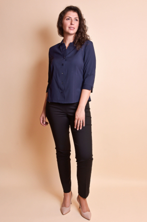 Camasa albastra cu pliuri pe rever [10]