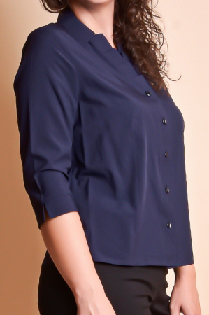 Camasa albastra cu pliuri pe rever [4]