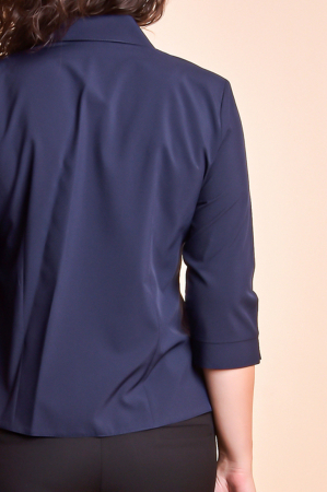 Camasa albastra cu pliuri pe rever [6]