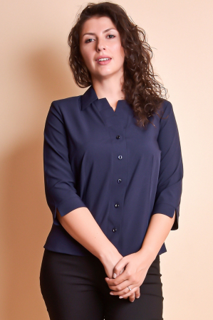 Camasa albastra cu pliuri pe rever [2]