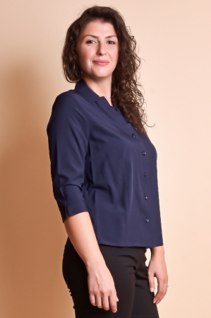 Camasa albastra cu pliuri pe rever [3]