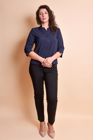 Camasa albastra cu pliuri pe rever [7]