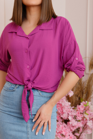 Camasa fuchsia cu nod in talie [1]