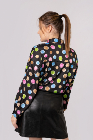 Camasa neagra cu buline si nod in talie [2]