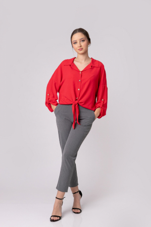 Camasa rosie cu nod in talie [2]