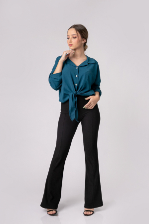 Camasa turcoaz cu nod in talie [2]