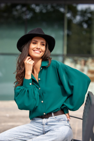 Camasa verde cu maneci bufante [0]