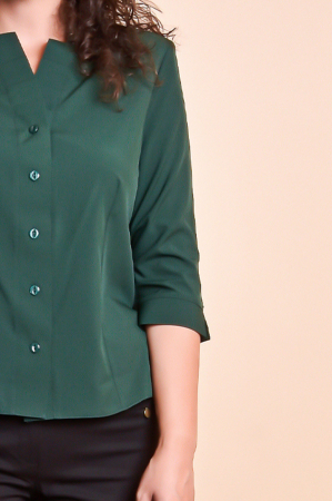 Camasa verde cu pliuri pe rever [1]
