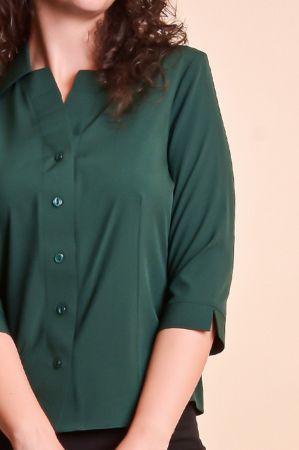 Camasa verde cu pliuri pe rever [5]