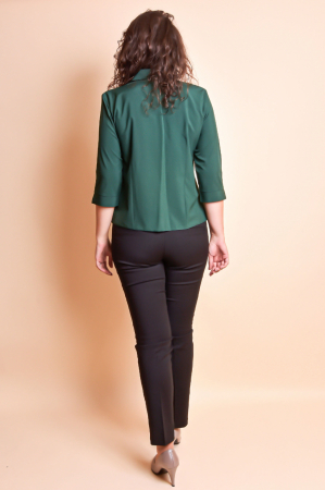 Camasa verde cu pliuri pe rever [9]