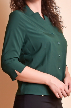 Camasa verde cu pliuri pe rever [3]