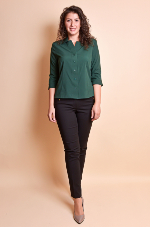 Camasa verde cu pliuri pe rever [7]