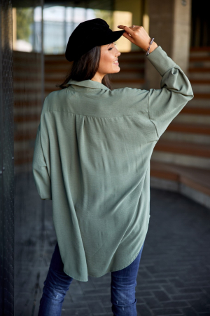 Camasa verde mint asimetrica cu maneci lungi [2]
