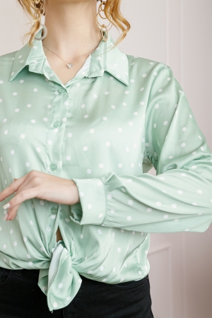 Camasa verde pastel cu buline albe [1]