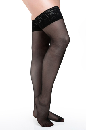 Ciorapi cu banza adeziva Terri Angel Black 15 DEN [1]