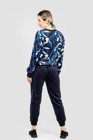 Compleu casual bleumarin din catifea 02 [3]