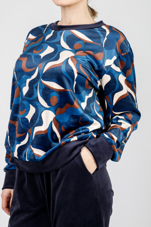 Compleu casual bleumarin din catifea 02 [2]