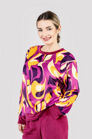 Compleu casual ciclam din catifea 01 [1]