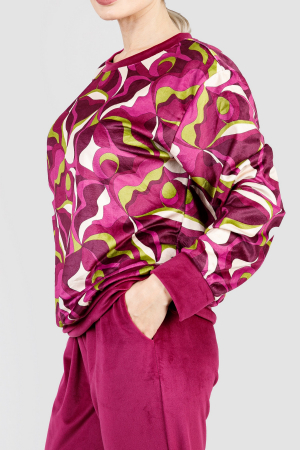 Compleu casual ciclam din catifea 02 [2]