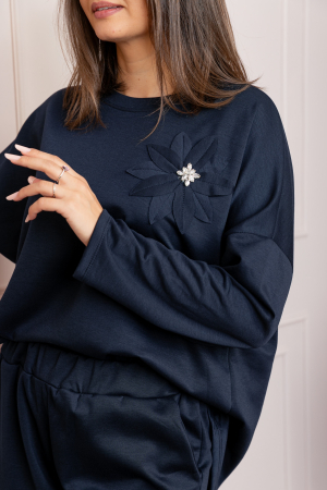Compleu casual dama bleumarin cu bluza si pantaloni Phoenix [1]
