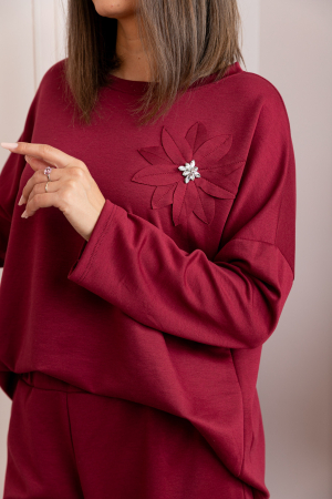 Compleu casual dama bordo cu bluza si pantaloni Phoenix [1]