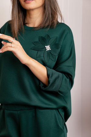 Compleu casual dama verde cu bluza si pantaloni Phoenix [1]