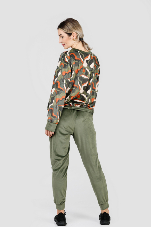 Compleu casual kaki din catifea 01 [3]