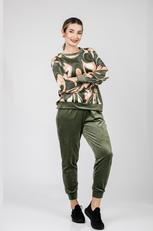 Tinute sport/casual - Compleu casual kaki din catifea 02
