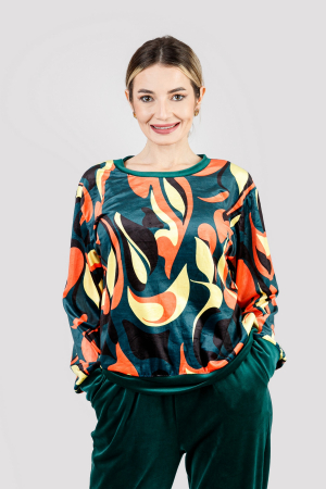 Compleu casual verde din catifea 01 [1]