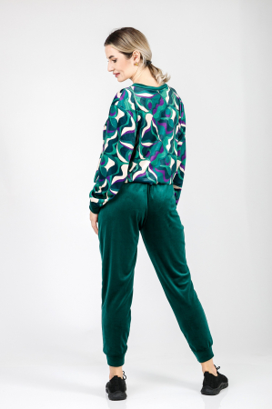 Compleu casual verde din catifea 02 [3]